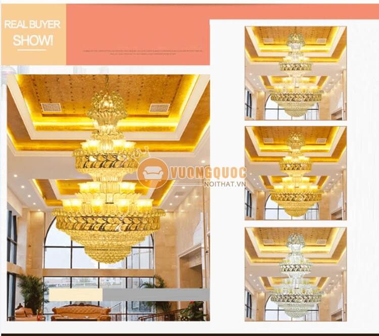 Đèn chùm pha lê ánh sáng vàng lấp lánh CM201-2